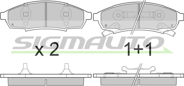 SIGMAUTO SPA778 - Bremžu uzliku kompl., Disku bremzes adetalas.lv