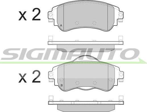 SIGMAUTO SPB491 - Bremžu uzliku kompl., Disku bremzes adetalas.lv