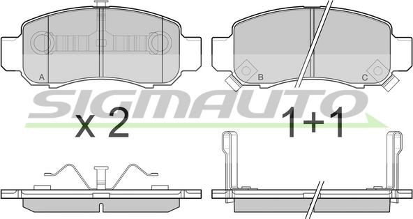 SIGMAUTO SPB041 - Bremžu uzliku kompl., Disku bremzes adetalas.lv