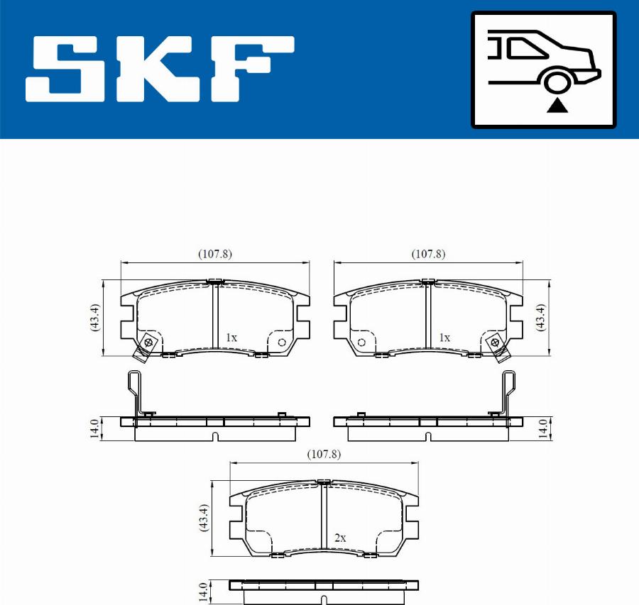 SKF VKBP 90571 A - Bremžu uzliku kompl., Disku bremzes adetalas.lv