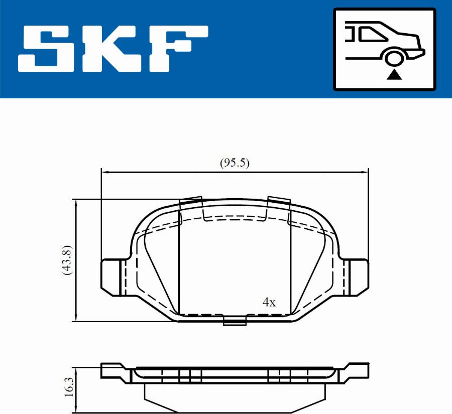 SKF VKBP 90673 - Bremžu uzliku kompl., Disku bremzes adetalas.lv