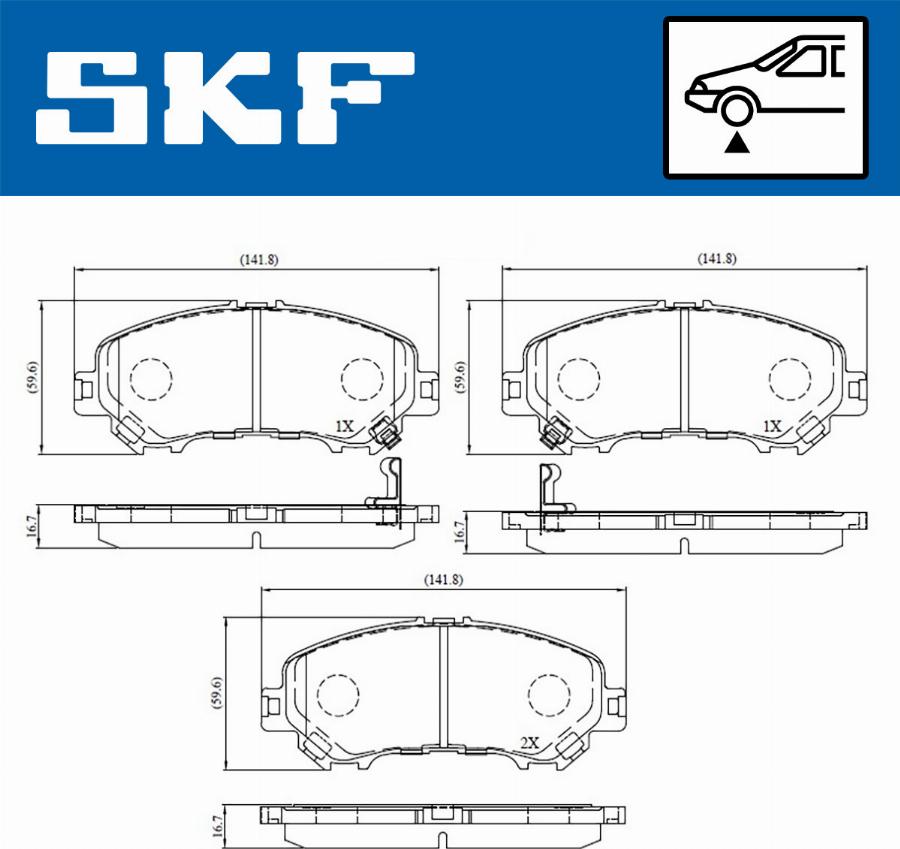 SKF VKBP 80557 A - Bremžu uzliku kompl., Disku bremzes adetalas.lv