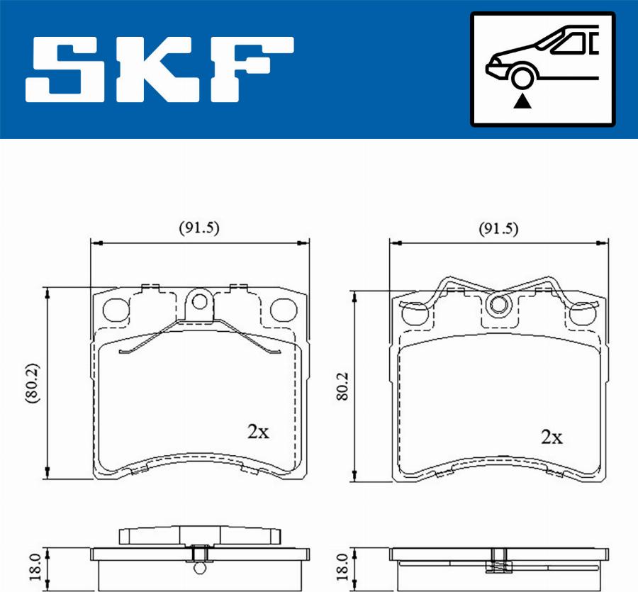 SKF VKBP 80536 - Bremžu uzliku kompl., Disku bremzes adetalas.lv