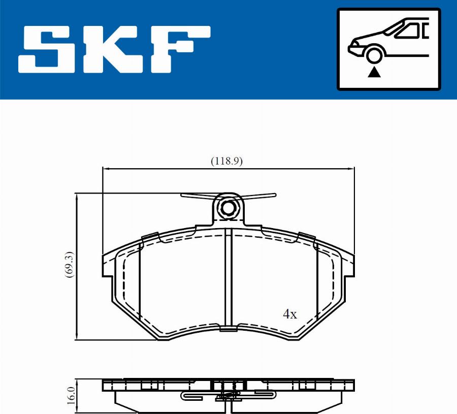 SKF VKBP 80668 - Bremžu uzliku kompl., Disku bremzes adetalas.lv