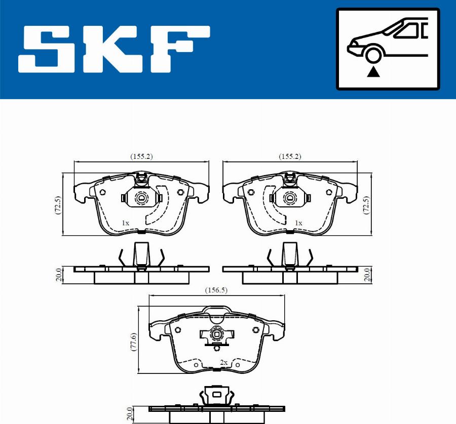 SKF VKBP 80674 - Bremžu uzliku kompl., Disku bremzes adetalas.lv