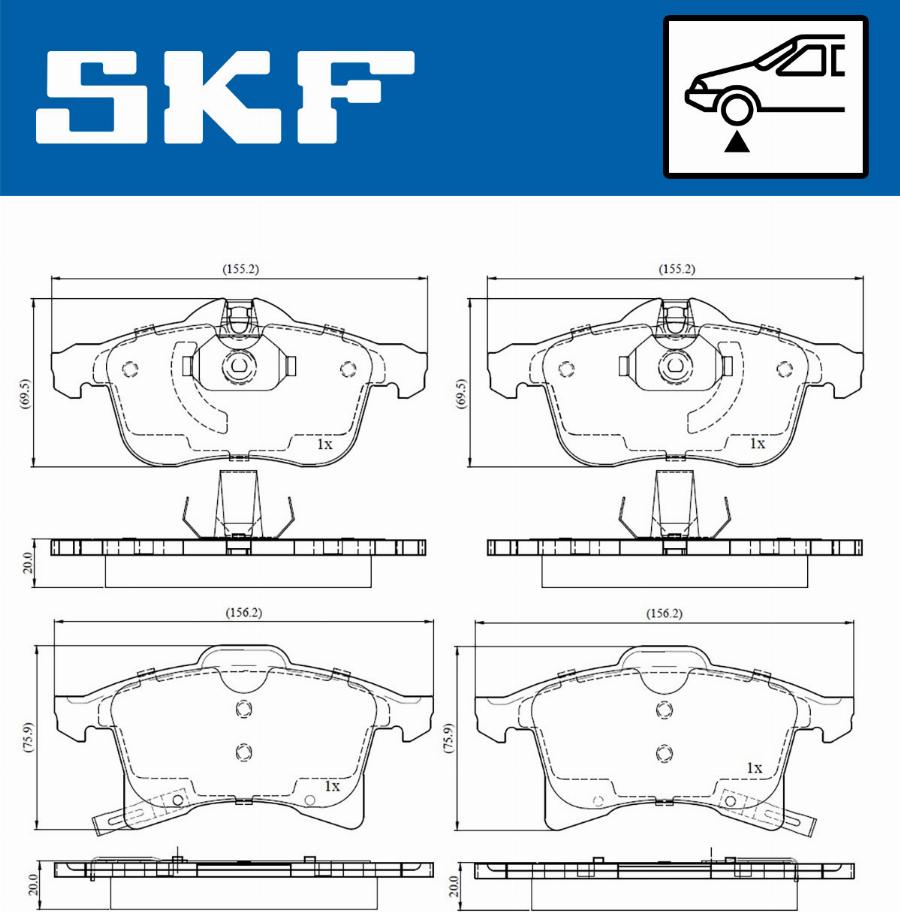 SKF VKBP 80043 A - Bremžu uzliku kompl., Disku bremzes adetalas.lv