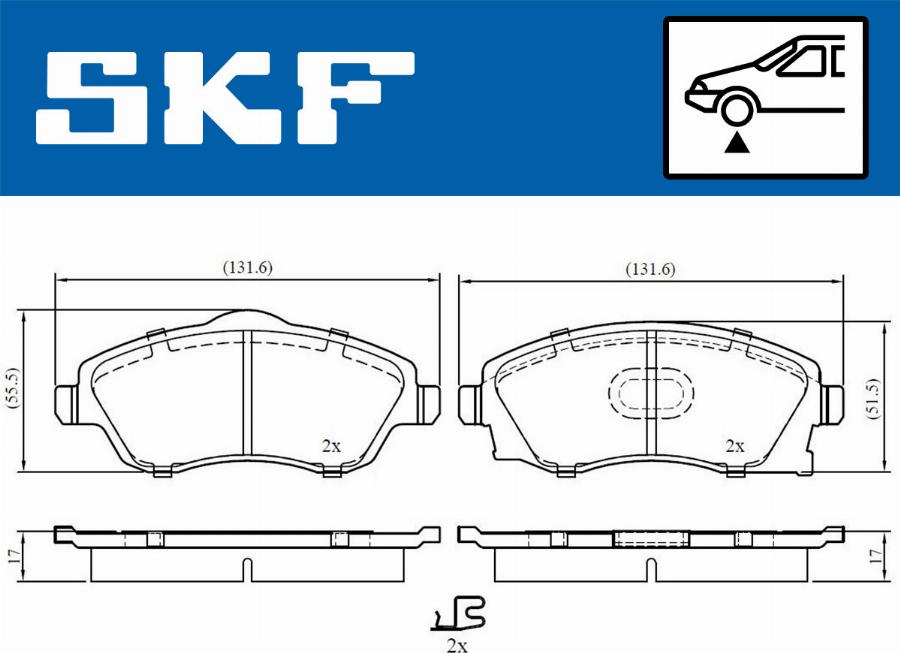 SKF VKBP 80062 A - Bremžu uzliku kompl., Disku bremzes adetalas.lv