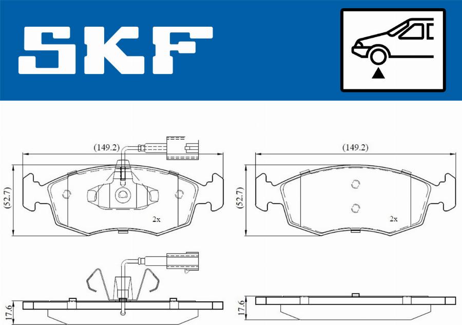 SKF VKBP 80146 E - Bremžu uzliku kompl., Disku bremzes adetalas.lv