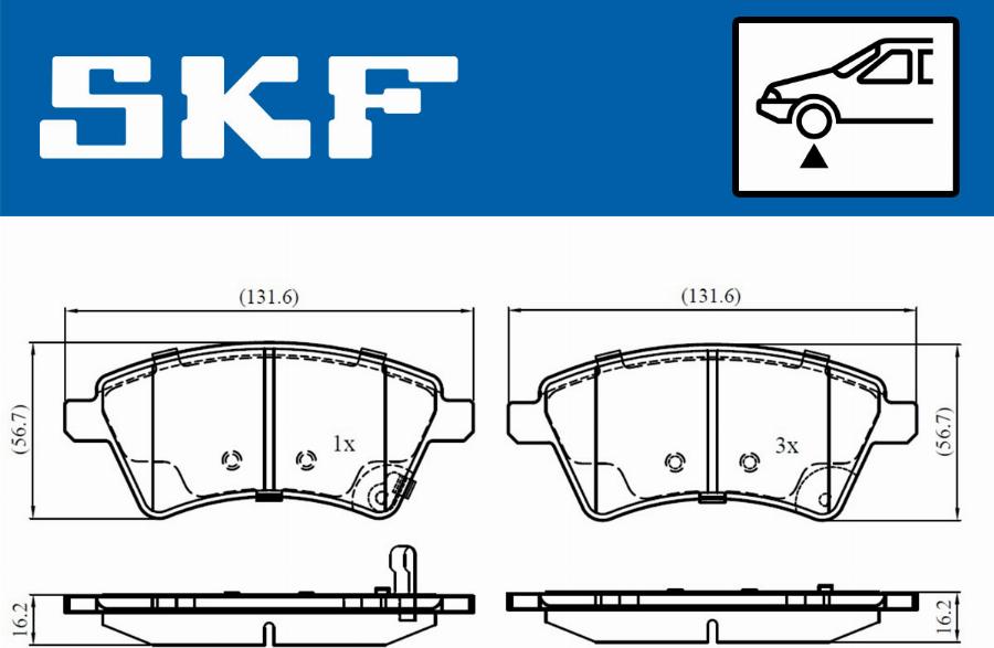 SKF VKBP 80185 A - Bremžu uzliku kompl., Disku bremzes adetalas.lv