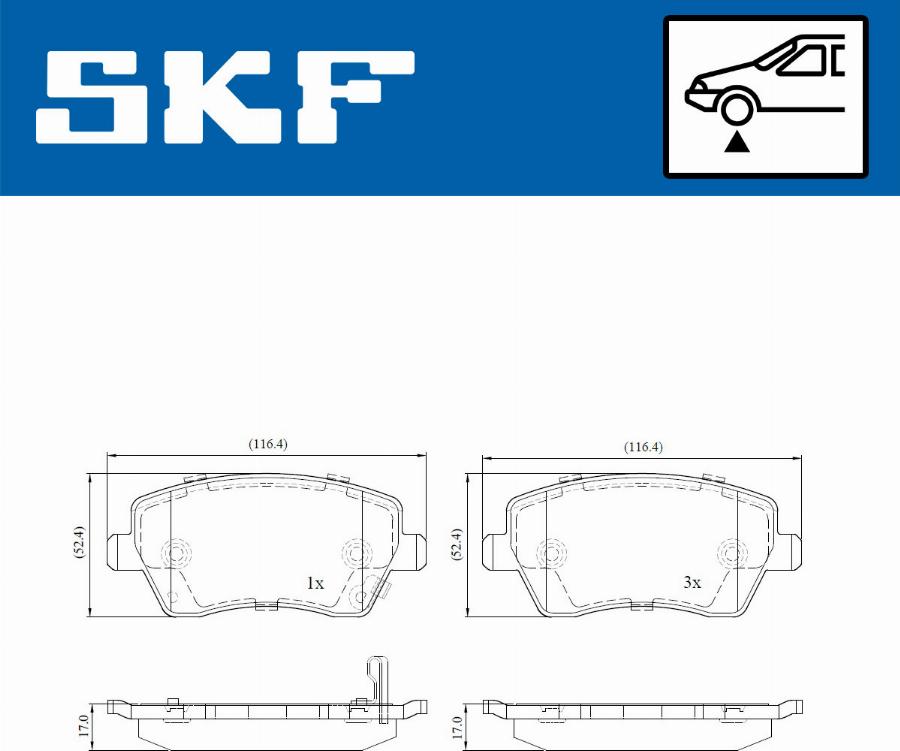 SKF VKBP 80128 A - Bremžu uzliku kompl., Disku bremzes adetalas.lv