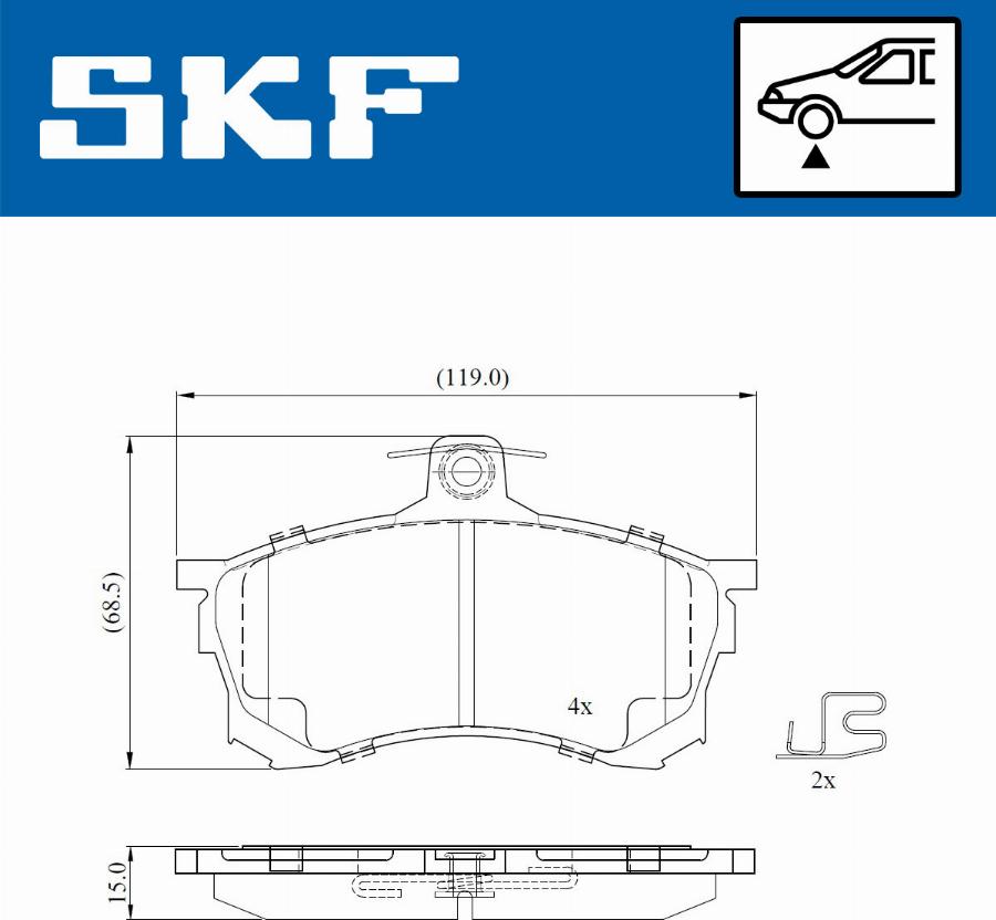 SKF VKBP 80872 A - Bremžu uzliku kompl., Disku bremzes adetalas.lv