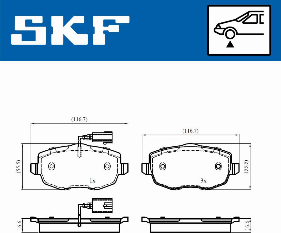 SKF VKBP 80756 E - Bremžu uzliku kompl., Disku bremzes adetalas.lv