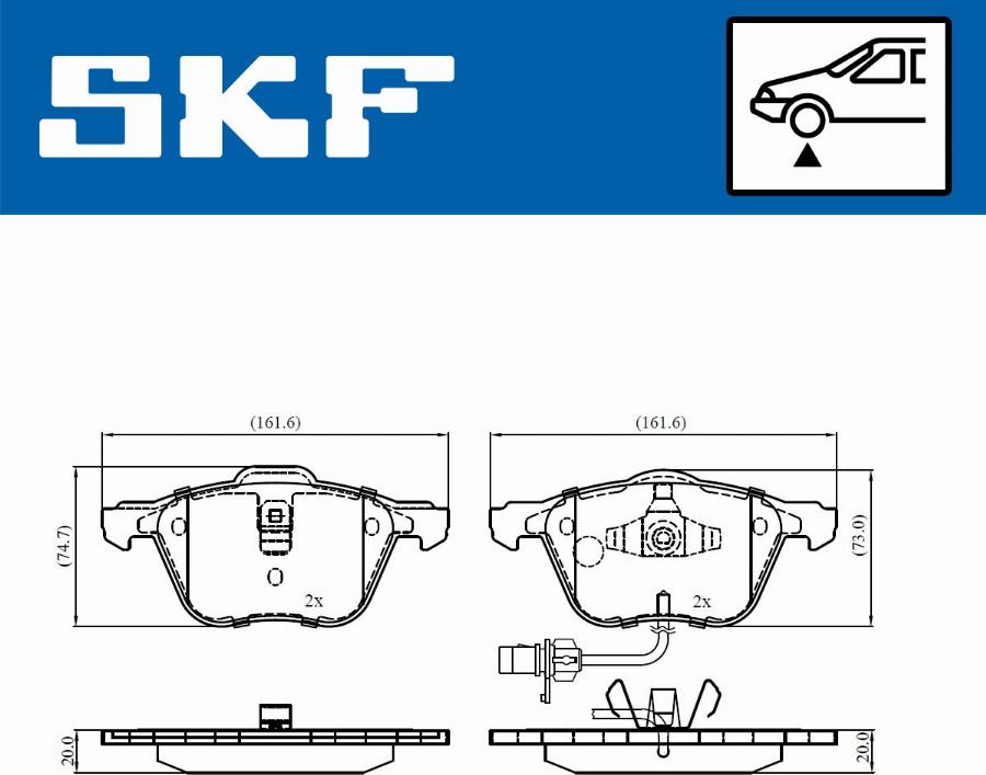 SKF VKBP 81035 E - Bremžu uzliku kompl., Disku bremzes adetalas.lv