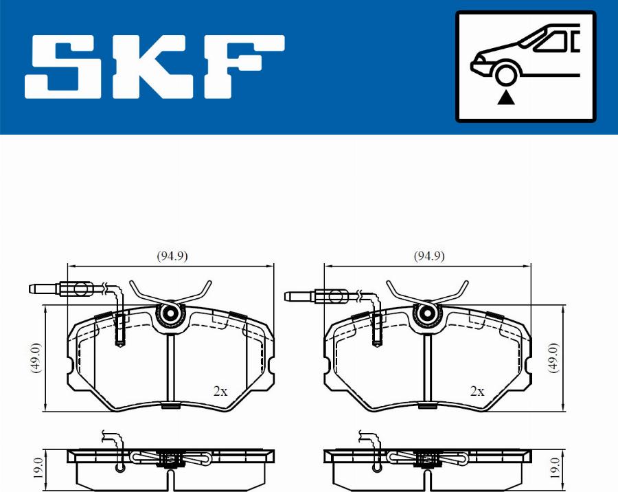 SKF VKBP 81033 E - Bremžu uzliku kompl., Disku bremzes adetalas.lv