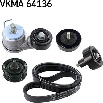 SKF VKMA 64136 - Ķīļrievu siksnu komplekts adetalas.lv