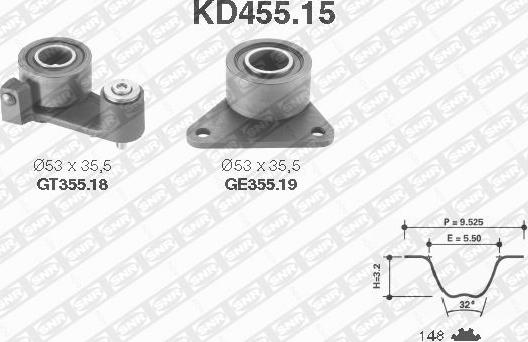 SNR KD455.15 - Zobsiksnas komplekts adetalas.lv