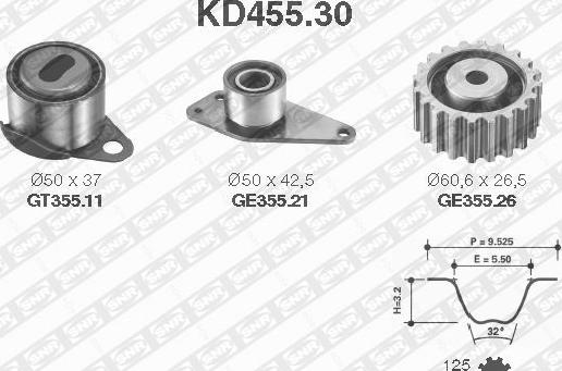 SNR KD455.30 - Zobsiksnas komplekts adetalas.lv