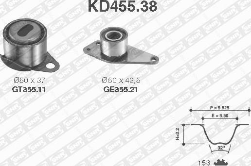 SNR KD455.38 - Zobsiksnas komplekts adetalas.lv