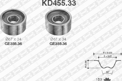 SNR KD455.33 - Zobsiksnas komplekts adetalas.lv