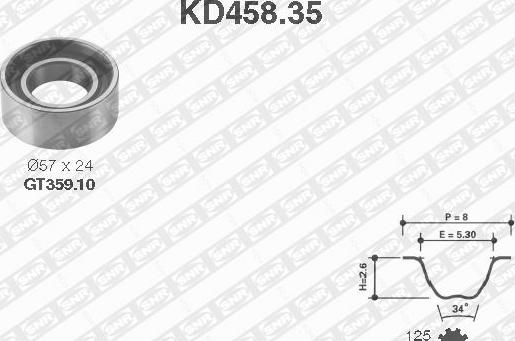 SNR KD458.35 - Zobsiksnas komplekts adetalas.lv