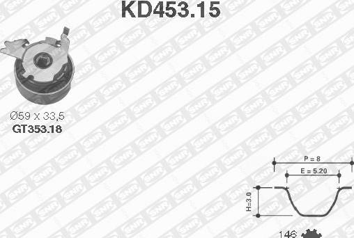 SNR KD453.15 - Zobsiksnas komplekts adetalas.lv