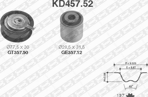 SNR KD457.52 - Zobsiksnas komplekts adetalas.lv