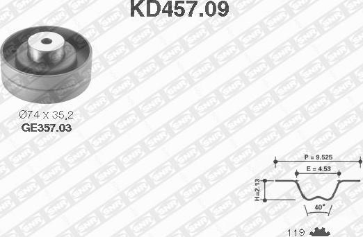 SNR KD457.09 - Zobsiksnas komplekts adetalas.lv