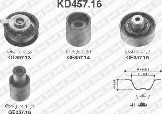 SNR KD457.16 - Zobsiksnas komplekts adetalas.lv