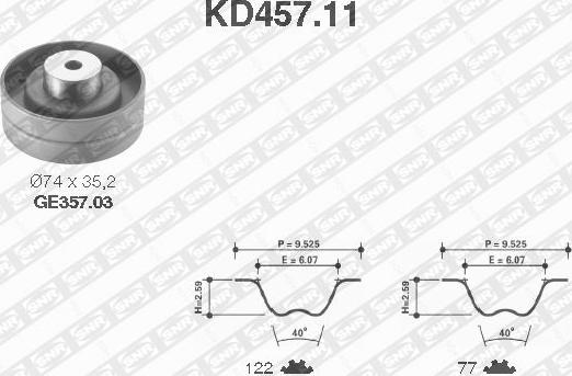 SNR KD457.11 - Zobsiksnas komplekts adetalas.lv