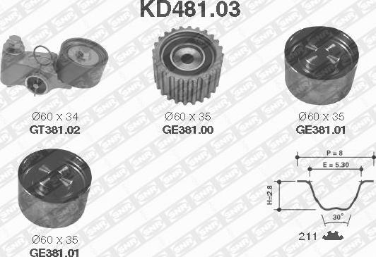 SNR KD481.03 - Zobsiksnas komplekts adetalas.lv