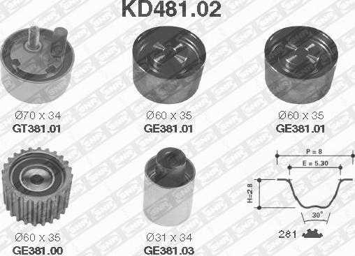 SNR KD481.02 - Zobsiksnas komplekts adetalas.lv