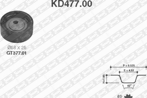 SNR KD477.00 - Zobsiksnas komplekts adetalas.lv