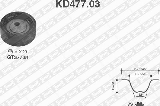 SNR KD477.03 - Zobsiksnas komplekts adetalas.lv