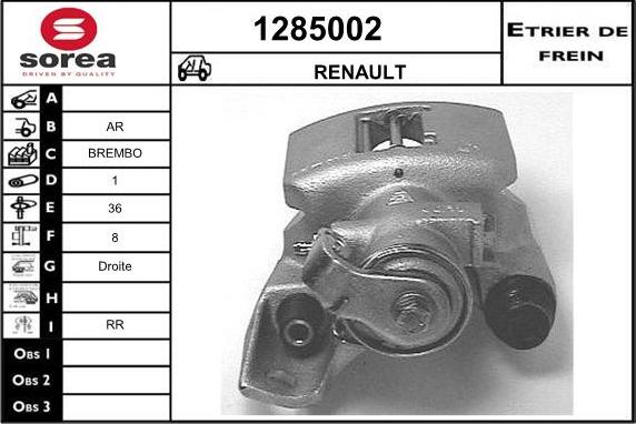 SNRA 1285002 - Bremžu suports adetalas.lv