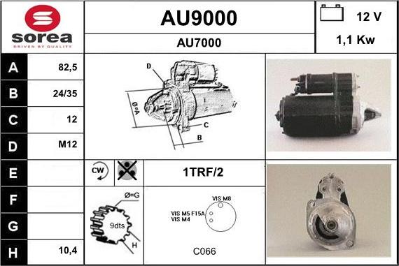 SNRA AU9000 - Starteris adetalas.lv