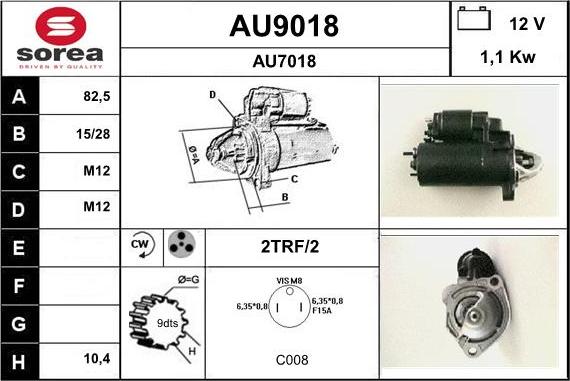 SNRA AU9018 - Starteris adetalas.lv