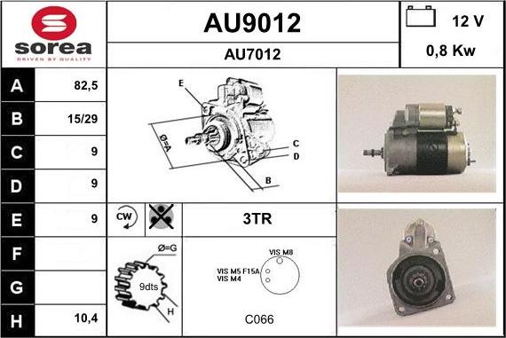 SNRA AU9012 - Starteris adetalas.lv