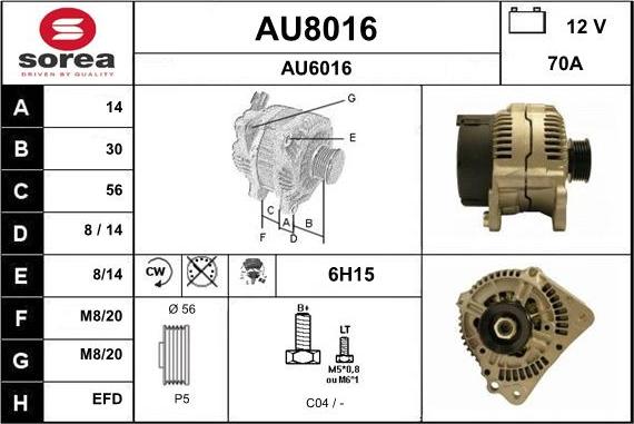 SNRA AU8016 - Ģenerators adetalas.lv