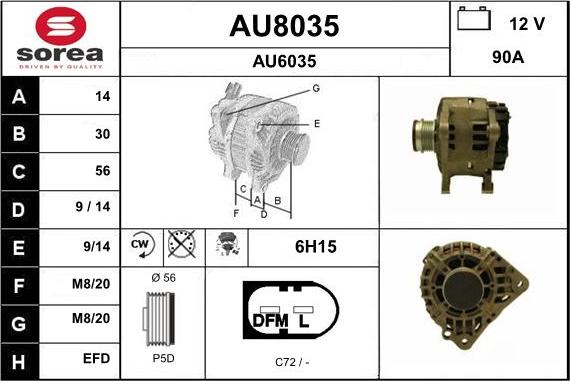 SNRA AU8035 - Ģenerators adetalas.lv