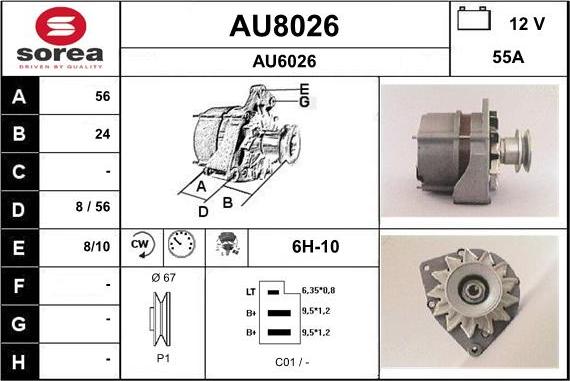 SNRA AU8026 - Ģenerators adetalas.lv