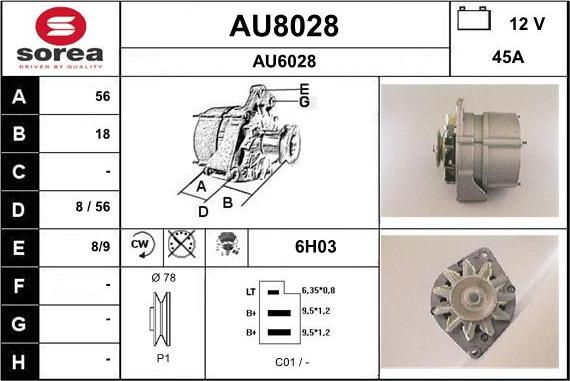 SNRA AU8028 - Ģenerators adetalas.lv