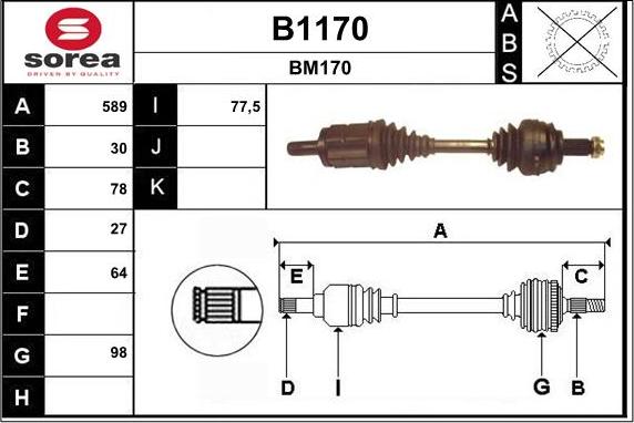 SNRA B1170 - Piedziņas vārpsta adetalas.lv