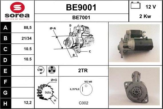 SNRA BE9001 - Starteris adetalas.lv