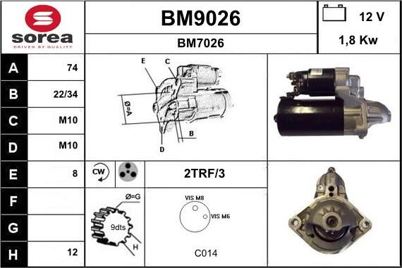 SNRA BM9026 - Starteris adetalas.lv