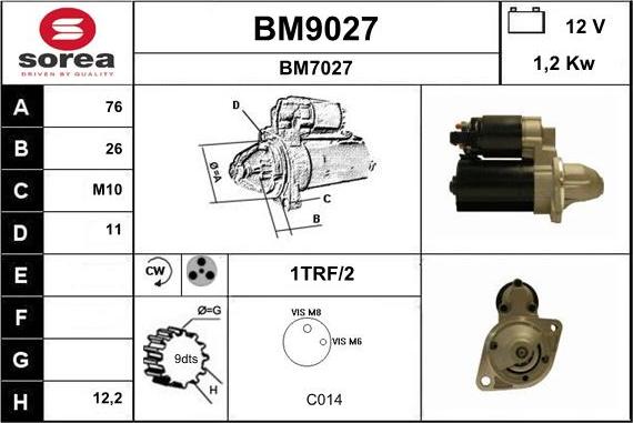 SNRA BM9027 - Starteris adetalas.lv