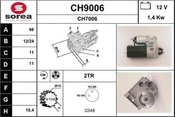 SNRA CH9006 - Starteris adetalas.lv