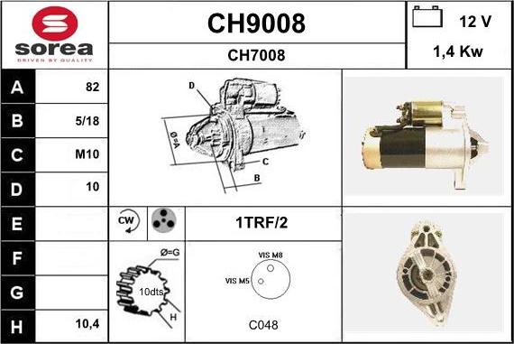 SNRA CH9008 - Starteris adetalas.lv