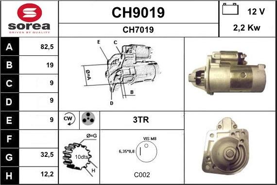 SNRA CH9019 - Starteris adetalas.lv