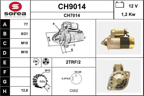 SNRA CH9014 - Starteris adetalas.lv