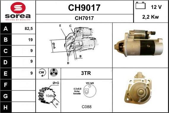 SNRA CH9017 - Starteris adetalas.lv